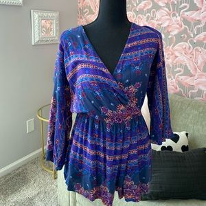 American Eagle multicolor floral romper size XS